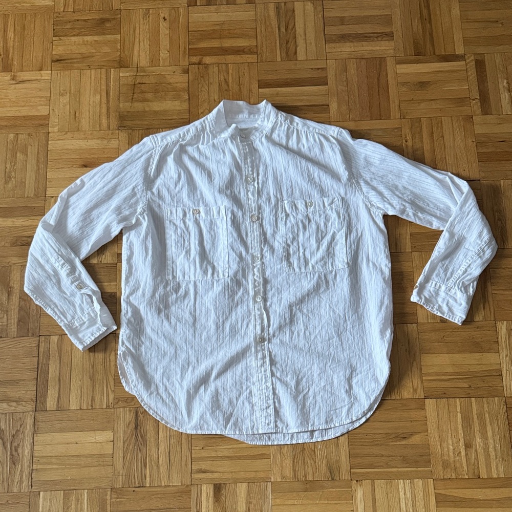 Buck Mason White Cotton Dobby Studio Shirt